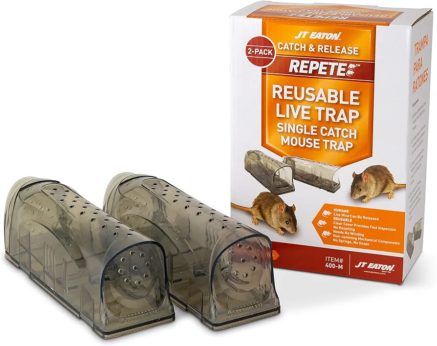 JT Eaton 400-M Repete Live Catch Mouse Traps, Humane No Kill Rodent Control